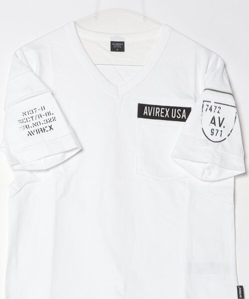 AVIREX（アヴィレックス）の「【WEB限定】ファティーグ Vネック Tシャツ/SS FATIGUE V-NECK T-SHIRT/アヴィレックス/AVIREX（Tシャツ/カットソー・メンズ・オリーブ/Black/White/ブラック/ホワイト/ネイビー・SMALL/X-LARGE/MEDIUM/LARGE/XX-LARGE）」の7枚目の写真
