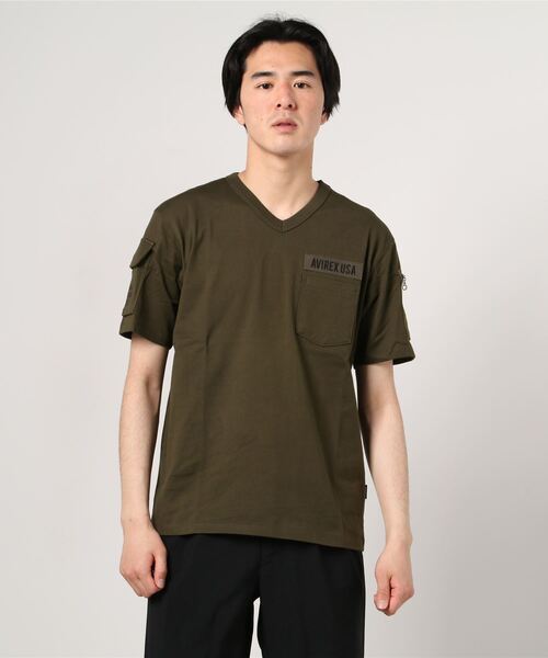 ファティーグ Vネック Tシャツ／SS FATIGUE V-NECK T-SHIRT／アヴィレックス WEB限定】ファティーグ Vネック Tシャツ/SS FATIGUE V-NECK T