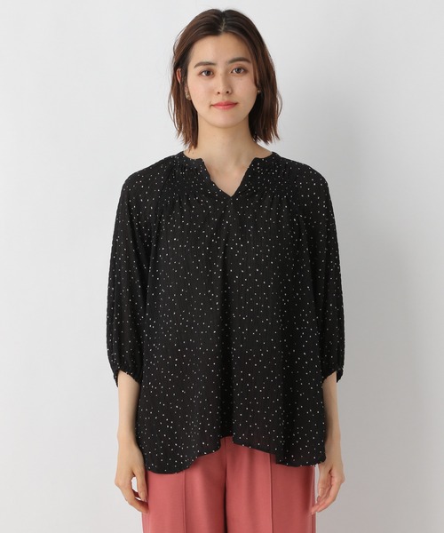 LEPSIM（レプシィム）の「サラサラシャーリングブラウス　949069（シャツ/ブラウス・レディース・ホワイト×ブラック/グレイッシュベージュ/グリーン/ライトパープル・FREE）」の17枚目の写真