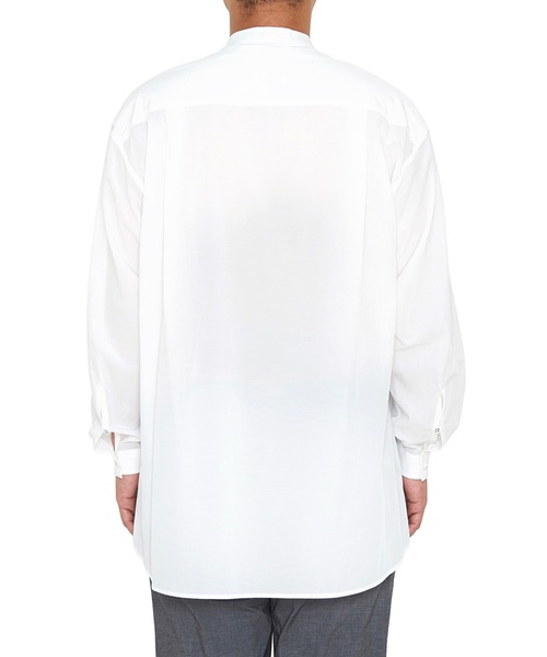 ホワイトマウンテニアリングレイヤードバックルシャツ長袖メンズベルト