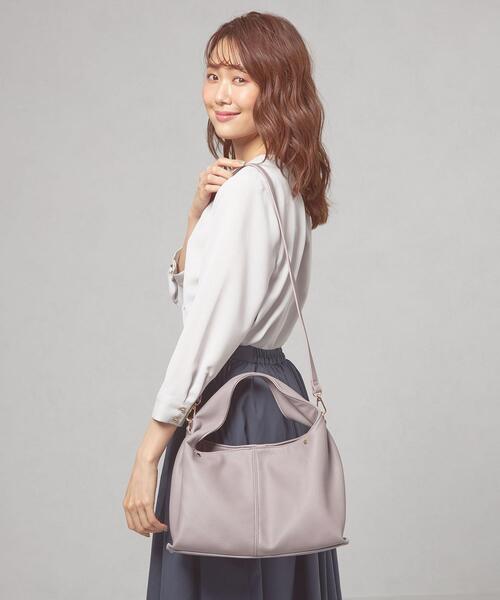 closet story（クローゼットストーリー）の「＜closet story（クローゼットストーリー）＞ センターステッチ ワンハンドル 2WAY バッグ（ショルダーバッグ・レディース・ダークグレー/ライラック・FREE）」の9枚目の写真