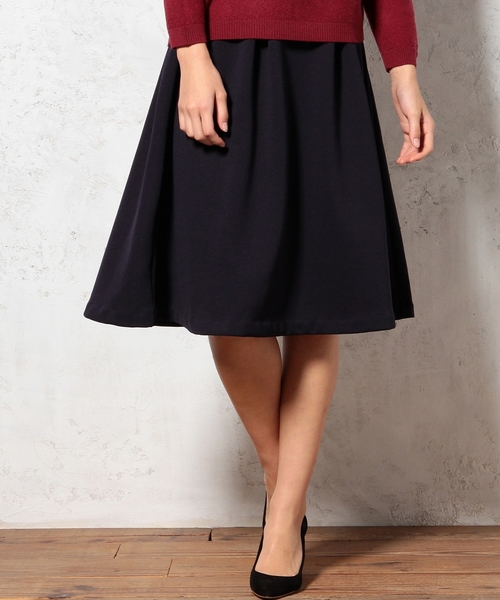 green label relaxing（グリーンレーベルリラクシング）の「GC ウラキモウ ワイド スカート ◆（スカート・レディース・ブラック/ネイビー・フリー）」の2枚目の写真