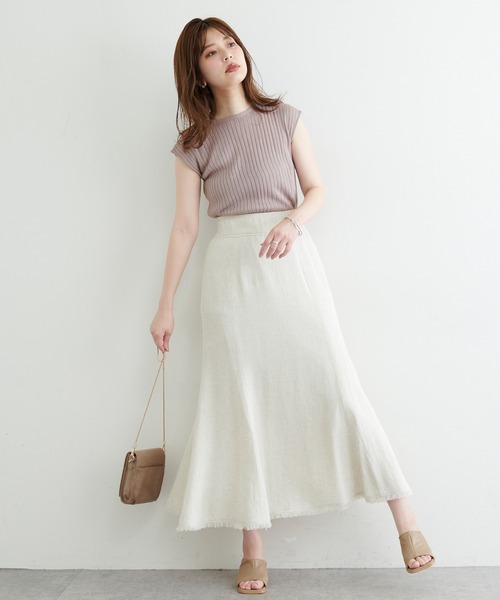 natural couture(ナチュラルクチュール)の「【WEB限定】レース付け衿シンプルリブニット(ニット/セーター・レディース・ブラック/アイボリー/ラベンダー・FREE)」の15枚目の写真