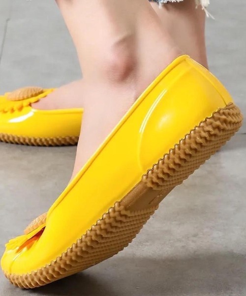 Anuenue（アヌエヌエ）の「レインシューズ お花モチーフパンプス（パンプス・レディース・ブラック/ピンク/イエロー/グリーン・23.5cm/24.5cm/23.0cm/24.0cm/25.0cm）」の9枚目の写真