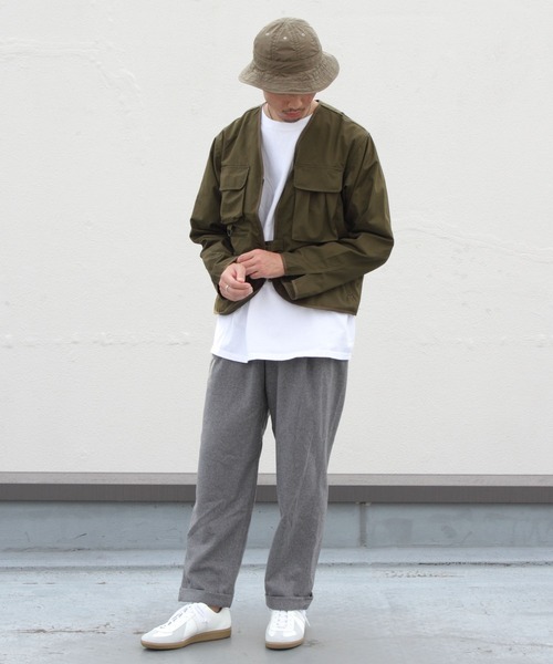Gramicci(グラミチ)の「GRAMICCI/グラミチ ウールブレンド タックテーパードパンツ WOOL BLEND TUCK TAPERED PANTS GMP-21F057(その他パンツ・メンズ・ブラック/グレー/チェック・S/M/L)」の8枚目の写真