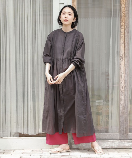 studio CLIP(スタディオクリップ)の「ボイルピンタックワンピース(ワンピース・レディース・グリーン/スモーク/ラベンダー・FREE)」の4枚目の写真