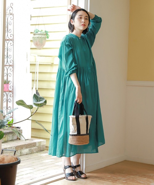 studio CLIP(スタディオクリップ)の「ボイルピンタックワンピース(ワンピース・レディース・グリーン/スモーク/ラベンダー・FREE)」の6枚目の写真