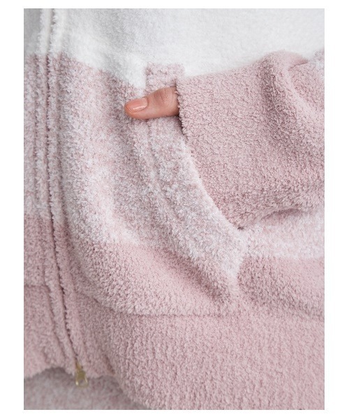 gelato pique（ジェラートピケ）の「ベビモコ'メランジボーダーパーカ（ルームウェア/パジャマ・レディース・ブラウン/ピンク・FREE）」の16枚目の写真