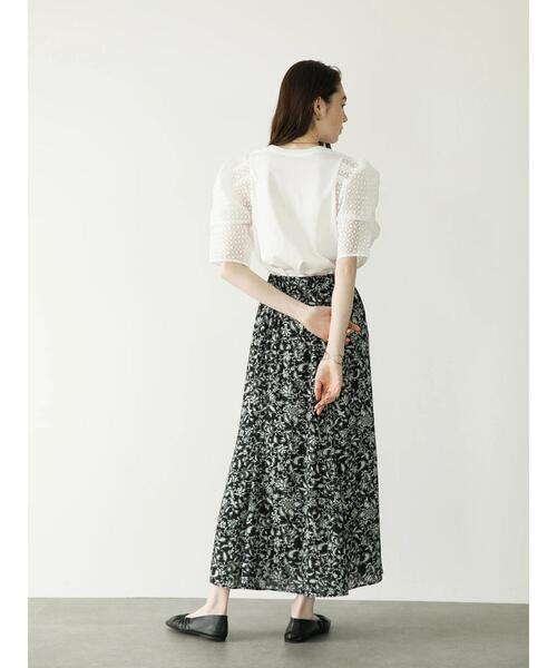 koe（コエ）の「袖ボリュームレース切替プルオーバー*（Tシャツ/カットソー・レディース・レッド/ホワイト/グリーン/ブラック・FREE）」の12枚目の写真