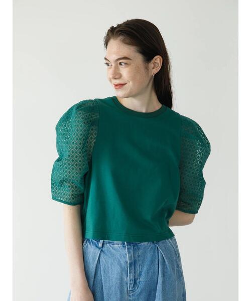 koe（コエ）の「袖ボリュームレース切替プルオーバー*（Tシャツ/カットソー・レディース・レッド/ホワイト/グリーン/ブラック・FREE）」の20枚目の写真