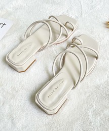 Lace Ladies | スクエアトゥ ナロートング フラットサンダル(サンダル)