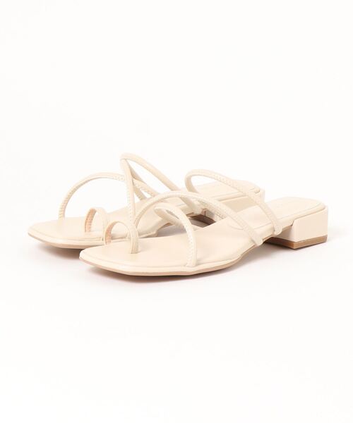 Lace Ladies（レースレディース）の「スクエアトゥ ナロートング フラットサンダル（サンダル・レディース・ベージュ/ホワイト/ブラック・23.5/24.5/22/22.5/23/24/25）」の19枚目の写真