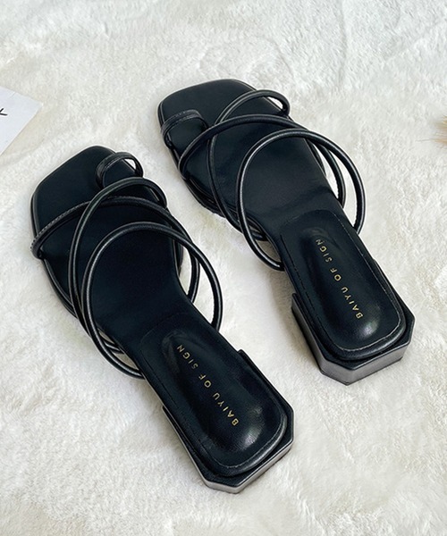 Lace Ladies（レースレディース）の「スクエアトゥ ナロートング フラットサンダル（サンダル・レディース・ベージュ/ホワイト/ブラック・23.5/24.5/22/22.5/23/24/25）」の11枚目の写真