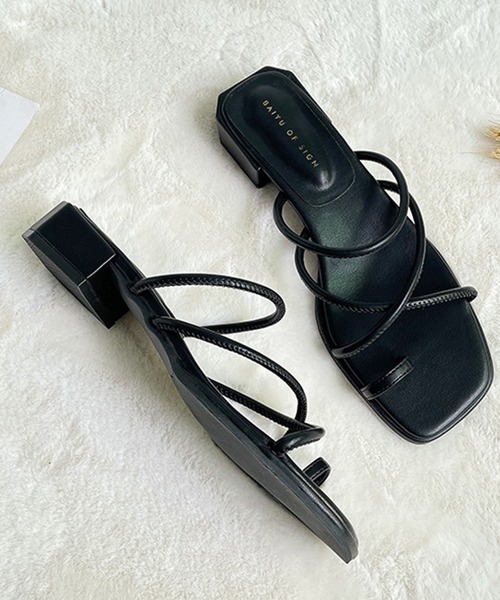 Lace Ladies（レースレディース）の「スクエアトゥ ナロートング フラットサンダル（サンダル・レディース・ベージュ/ホワイト/ブラック・23.5/24.5/22/22.5/23/24/25）」の12枚目の写真