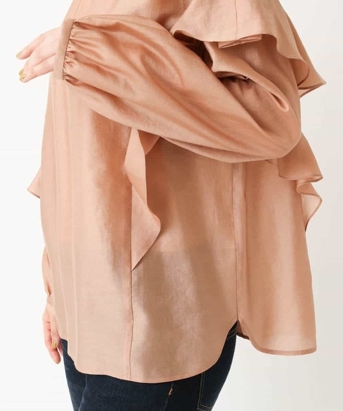 MK MICHEL KLEIN（エムケーミッシェルクラン）の「フリルディティールブラウス/洗える（シャツ/ブラウス・レディース・オレンジ/ピンクベージュ・38）」の10枚目の写真