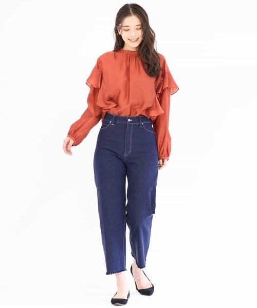 MK MICHEL KLEIN（エムケーミッシェルクラン）の「フリルディティールブラウス/洗える（シャツ/ブラウス・レディース・オレンジ/ピンクベージュ・38）」の20枚目の写真