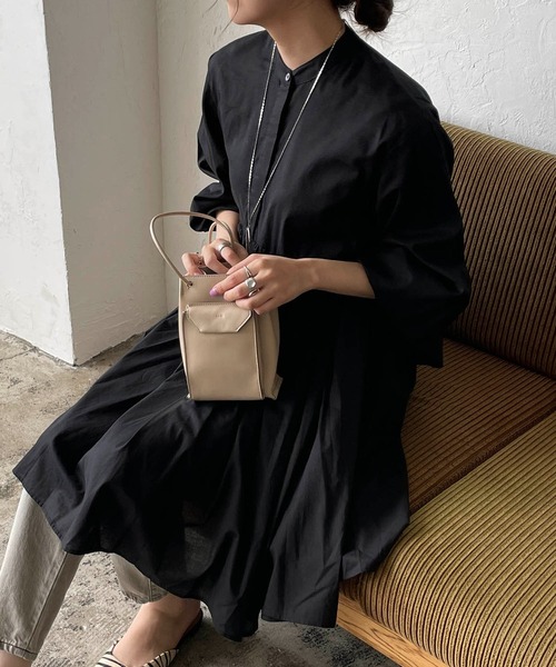 CAPRICIEUX LE'MAGE（カプリシューレマージュ）の「ギャザーチュニックシャツ（Tシャツ/カットソー・レディース・ホワイト/ブラック/ピンク・FREE）」の3枚目の写真