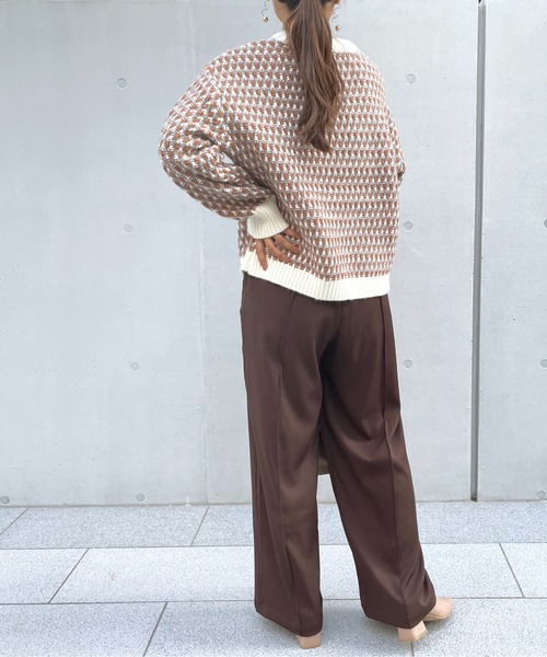 Meli rich（メリーリッチ）の「レトロムード漂う。ジオメトリックジャガードニット（ニット/セーター・レディース・ホワイト系/ネイビー系・MEDIUM）」の20枚目の写真
