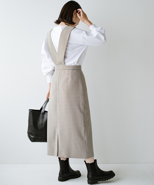 haco!（ハコ）の「シンプルトップスもこれさえあれば蘇る！取り外せるショルダーストラップ付きチェックスカート（スカート・レディース・ブラウン系その他/ブラック系その他・1/3/5/7）」の14枚目の写真