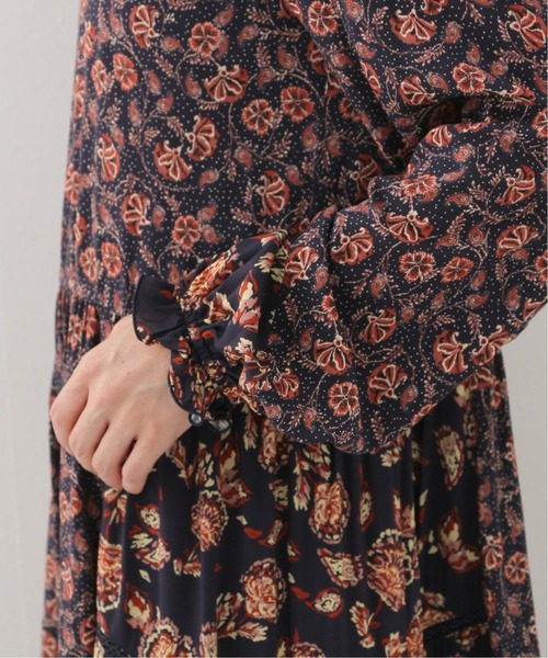 SLOBE IENA（スローブイエナ）の「SPRINTEXフラワーペイズリーワンピース【手洗い可能】◆（ワンピース・レディース・ネイビー・FREE）」の12枚目の写真