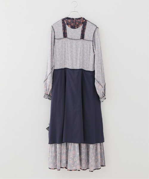 SLOBE IENA（スローブイエナ）の「SPRINTEXフラワーペイズリーワンピース【手洗い可能】◆（ワンピース・レディース・ネイビー・FREE）」の14枚目の写真