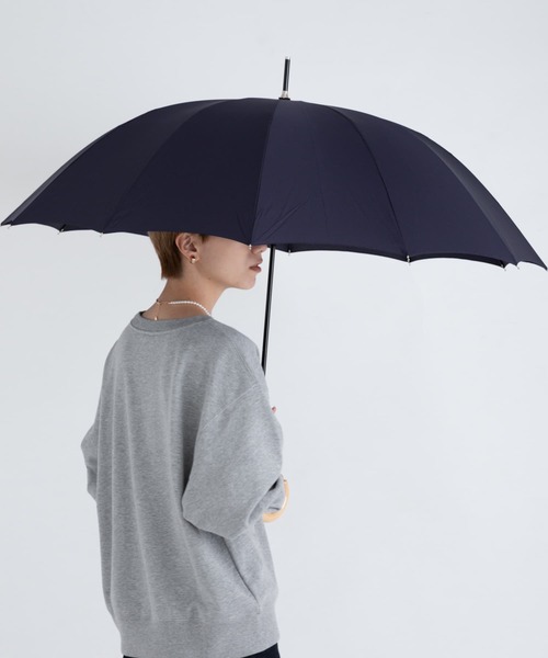 ameme（アメメ）の「because　12本骨長傘（長傘・レディース・ネイビー/カーキ/ストライプ/レッド・FREE）」の2枚目の写真