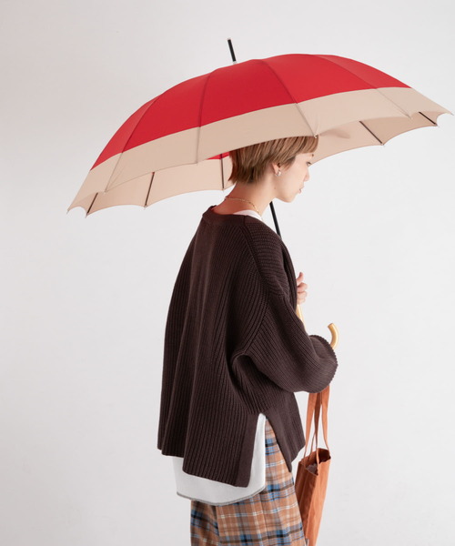 ameme（アメメ）の「because　12本骨長傘（長傘・レディース・ネイビー/カーキ/ストライプ/レッド・FREE）」の3枚目の写真