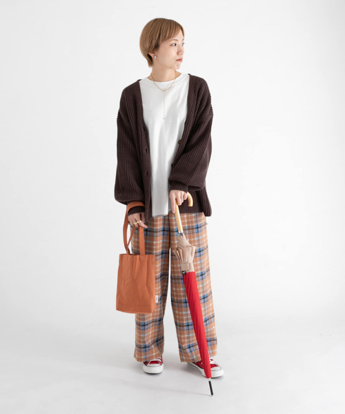 ameme（アメメ）の「because　12本骨長傘（長傘・レディース・ネイビー/カーキ/ストライプ/レッド・FREE）」の11枚目の写真