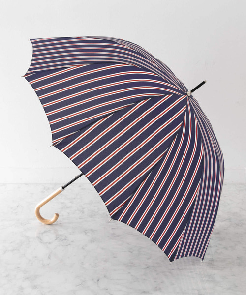 ameme（アメメ）の「because　12本骨長傘（長傘・レディース・ネイビー/カーキ/ストライプ/レッド・FREE）」の14枚目の写真