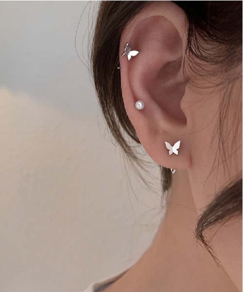 Ritomo De Ricco（リトモ・デ・リコ）の「金アレ対応オールSV925バタフライピアス（ピアス（両耳用）・レディース・シルバー/ゴールド・SMALL）」の9枚目の写真