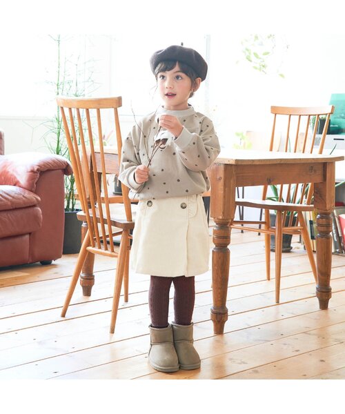 apres les cours（アプレレクール）の「ジャガードお花柄レギンス（レギンス/スパッツ・キッズ・ネイビー/アイボリー/ベージュ・120/90/140/100/110）」の4枚目の写真