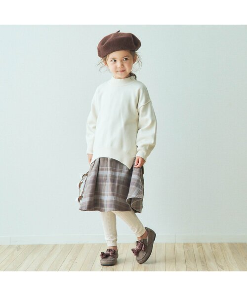 apres les cours（アプレレクール）の「ジャガードお花柄レギンス（レギンス/スパッツ・キッズ・ネイビー/アイボリー/ベージュ・120/90/140/100/110）」の6枚目の写真