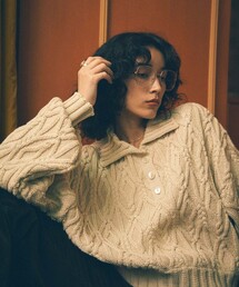 【MATURED(マチュアード)】ケーブルショートニット