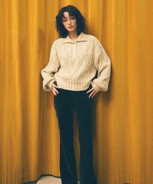 MATURED（マチュアード）の「【MATURED(マチュアード)】ケーブルショートニット（ニット/セーター・レディース・ベージュ・FREE）」の3枚目の写真