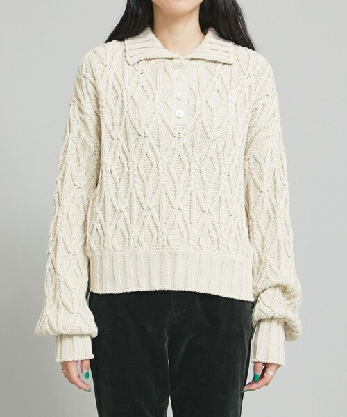 MATURED（マチュアード）の「【MATURED(マチュアード)】ケーブルショートニット（ニット/セーター・レディース・ベージュ・FREE）」の15枚目の写真