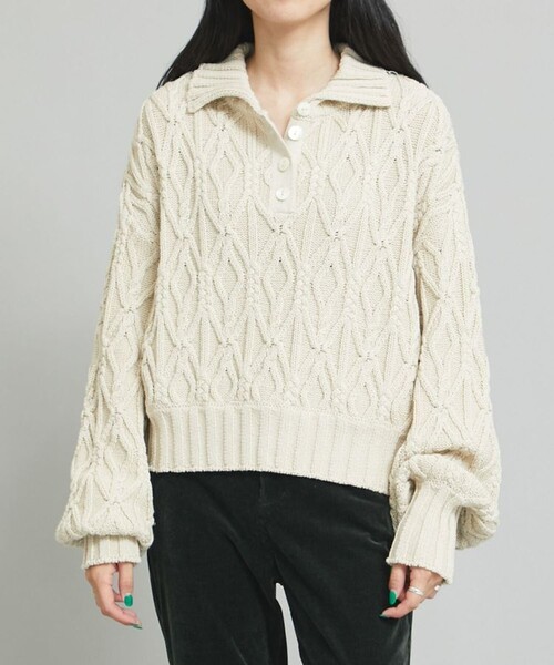 MATURED（マチュアード）の「【MATURED(マチュアード)】ケーブルショートニット（ニット/セーター・レディース・ベージュ・FREE）」の8枚目の写真