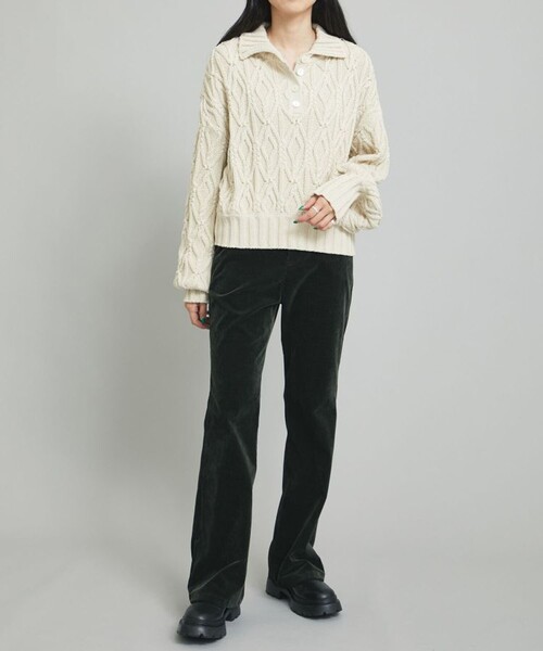 MATURED（マチュアード）の「【MATURED(マチュアード)】ケーブルショートニット（ニット/セーター・レディース・ベージュ・FREE）」の6枚目の写真