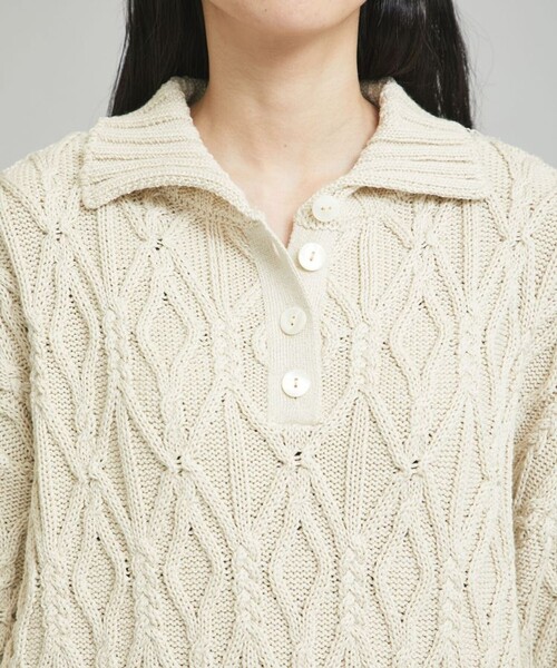MATURED（マチュアード）の「【MATURED(マチュアード)】ケーブルショートニット（ニット/セーター・レディース・ベージュ・FREE）」の10枚目の写真
