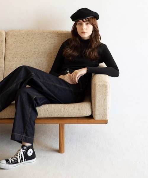 mangata(モンガータ)の「High neck rib knit(ニット/セーター・レディース・ホワイト/ブラック/ピンク・FREE)」の4枚目の写真