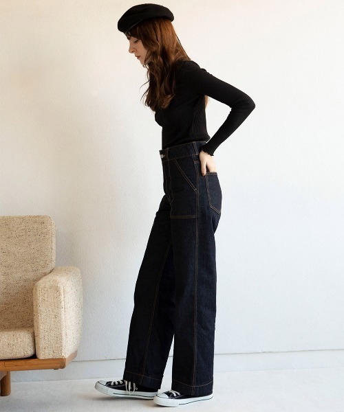 mangata(モンガータ)の「High neck rib knit(ニット/セーター・レディース・ホワイト/ブラック/ピンク・FREE)」の7枚目の写真