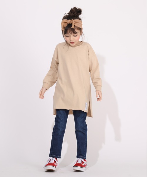 BABYDOLL（ベビードール）の「WEB チュニック ロンT 6015K（Tシャツ/カットソー・キッズ・チェリーピンク/ブラック/オフホワイト/パープル/ブラウン/ベージュ・110cm/140cm/80ｃｍ/130cm/90cm/150cm/120cm/100cm）」の9枚目の写真