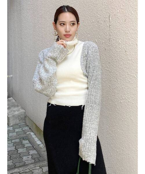 EMODA(エモダ)の「ドッキングフィットボレロニット(ニット/セーター・レディース・ブラック/グレー/アイボリー・FREE)」の22枚目の写真