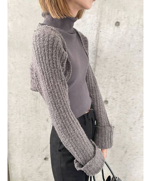EMODA(エモダ)の「ドッキングフィットボレロニット(ニット/セーター・レディース・ブラック/グレー/アイボリー・FREE)」の13枚目の写真