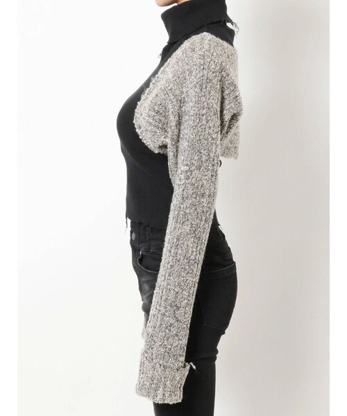 EMODA(エモダ)の「ドッキングフィットボレロニット(ニット/セーター・レディース・ブラック/グレー/アイボリー・FREE)」の11枚目の写真