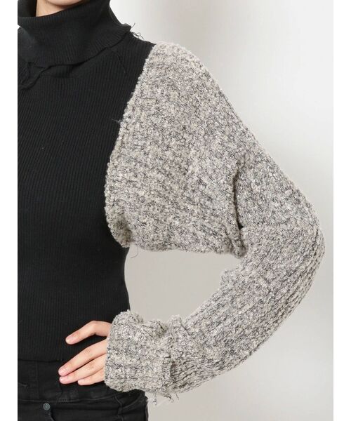 EMODA(エモダ)の「ドッキングフィットボレロニット(ニット/セーター・レディース・ブラック/グレー/アイボリー・FREE)」の6枚目の写真