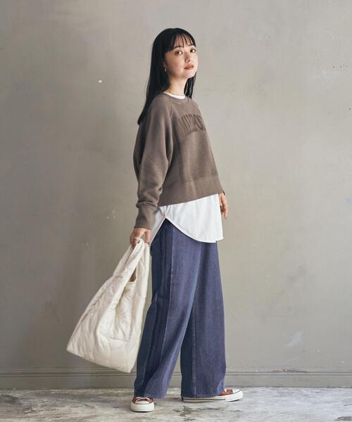 coen(コーエン)の「ループ裏毛カレッジロゴスウェット(スウェット・レディース・ネイビー/グレー/モカ・L/M)」の5枚目の写真