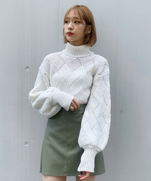 Crea titty&Co. PETIT | 【Crea titty&Co.PETIT】クロス編込みタートルニット(ニット/セーター)