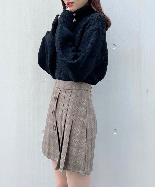 Crea titty&Co. PETIT（クレアティティーアンドコープチ）の「【Crea titty&Co.PETIT】クロス編込みタートルニット（ニット/セーター・レディース・ホワイト/ブラック・FREE）」の17枚目の写真