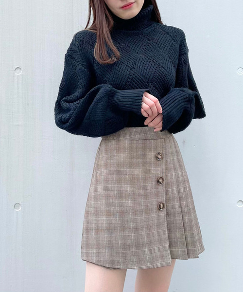 Crea titty&Co. PETIT（クレアティティーアンドコープチ）の「【Crea titty&Co.PETIT】クロス編込みタートルニット（ニット/セーター・レディース・ホワイト/ブラック・FREE）」の18枚目の写真