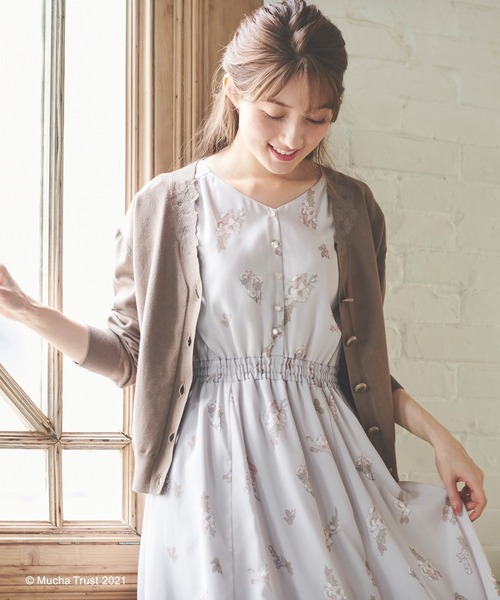 LAISSE PASSE(レッセパッセ)の「【Mucha/Rose】刺繍カーディガン(カーディガン/ボレロ・レディース・モカ/ピンク・MEDIUM)」の5枚目の写真